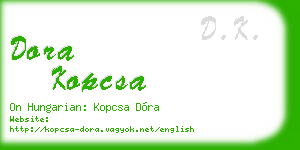 dora kopcsa business card